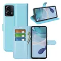 Premium Leather Wallet Case Cover For Motorola Moto G84 5G - Light Blue