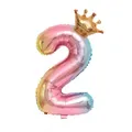 81Cm Iridescent Rainbow Foil Balloons 32" Number Wedding Birthday Party Balloon