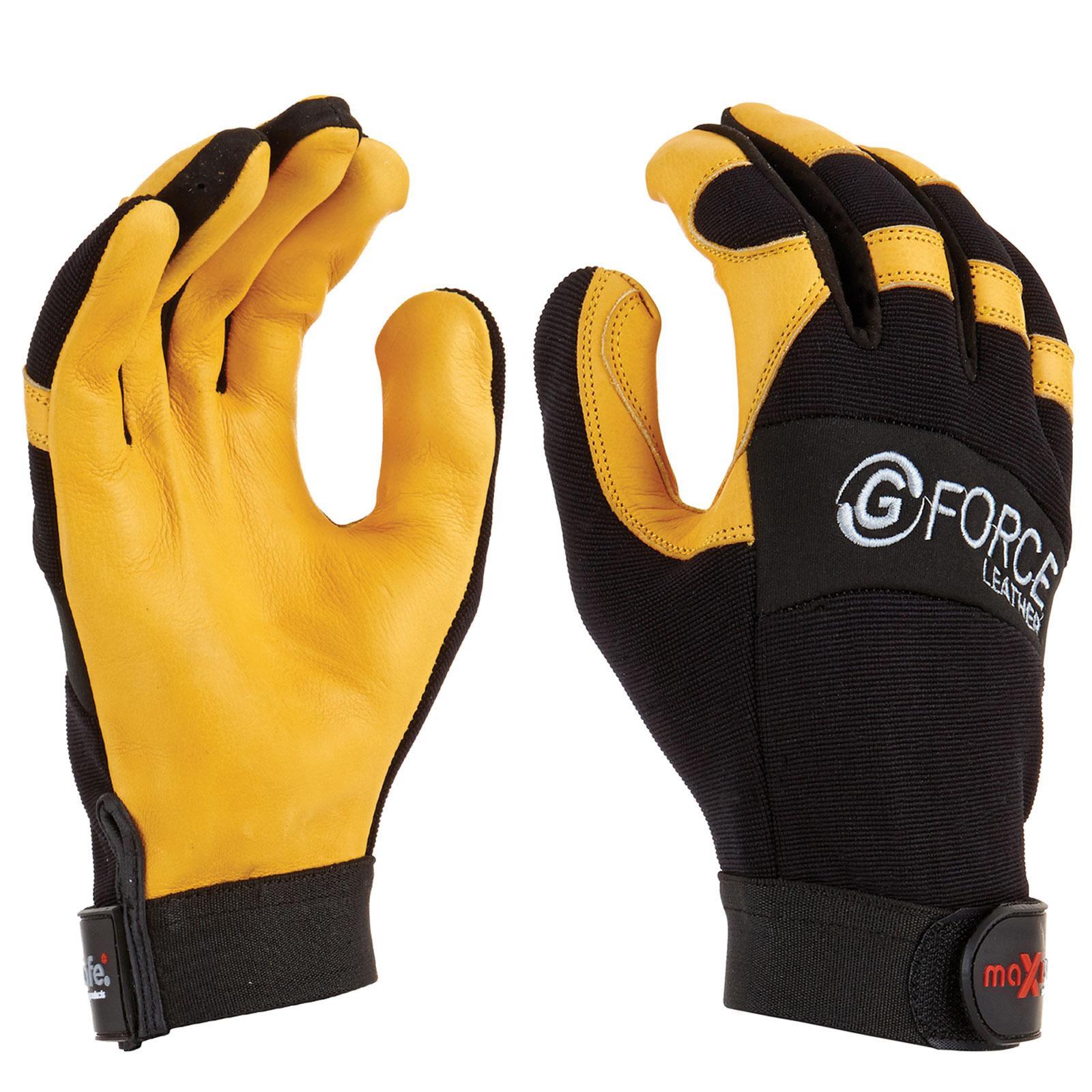 Maxisafe G-Force Leather Mechanics Gloves w/ Leather Palm - XLarge