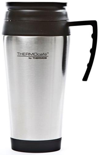 Thermos: ThermoCafe Stainless Steel Travel Mug - Silver (400ml)