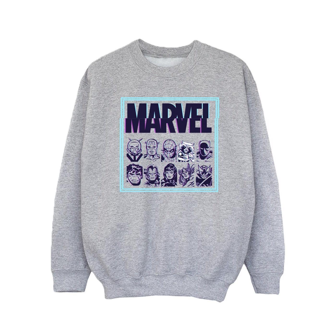 Marvel Girls Comics Glitch Sweatshirt (Sports Grey) (3-4 Years)