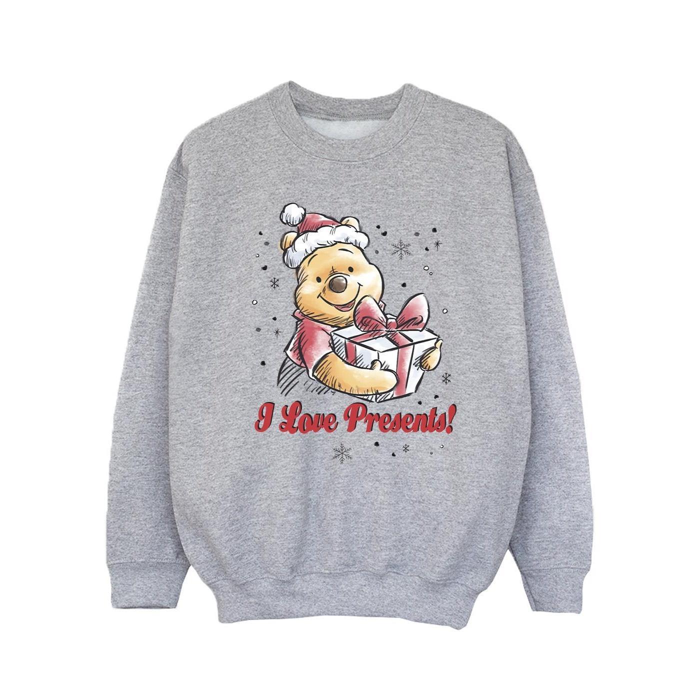 Disney Girls Winnie The Pooh Love Presents Sweatshirt (Sports Grey) (5-6 Years)