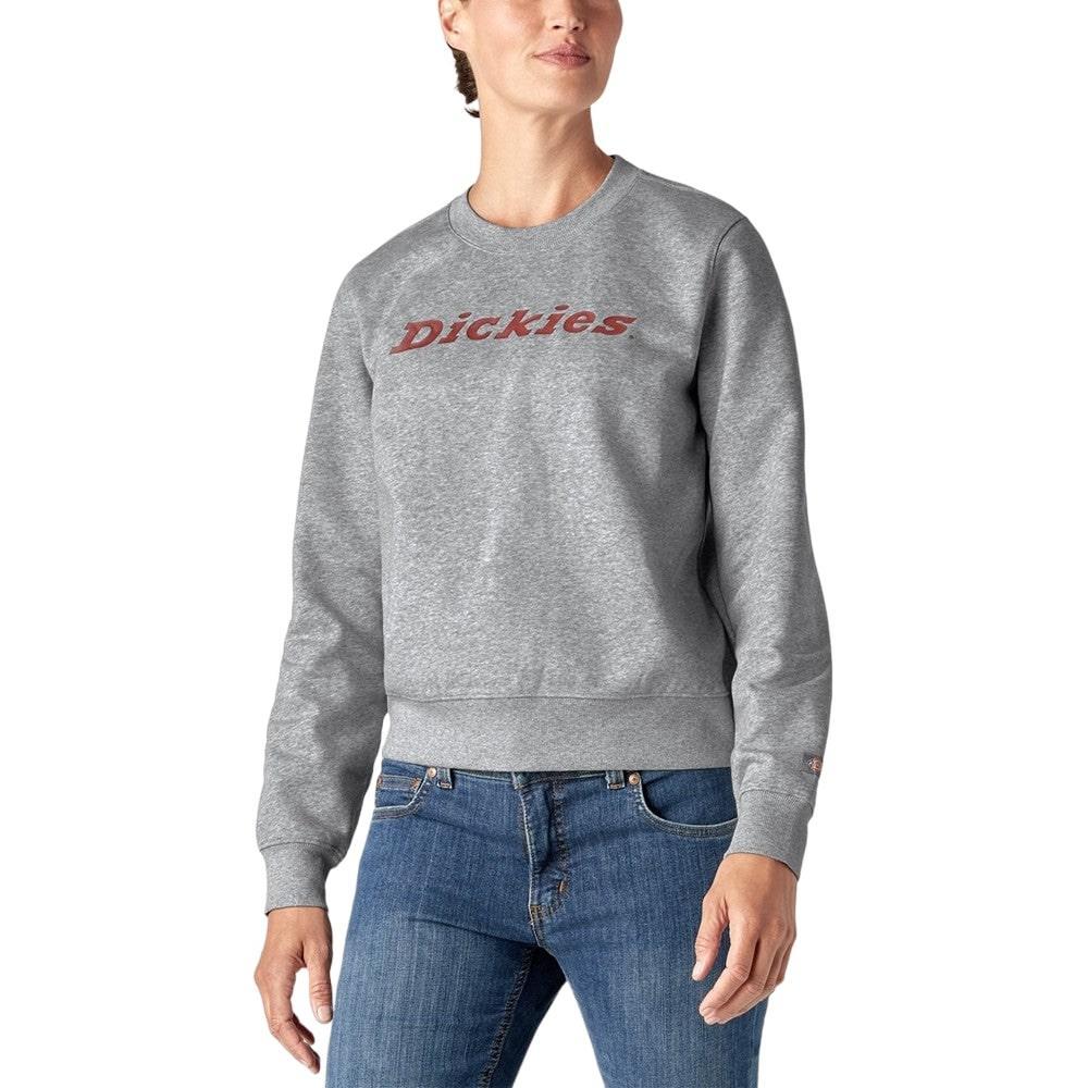 Dickies Womens/Ladies Wordmark Heavyweight Crew Neck Sweatshirt (Heather Grey) (XL)