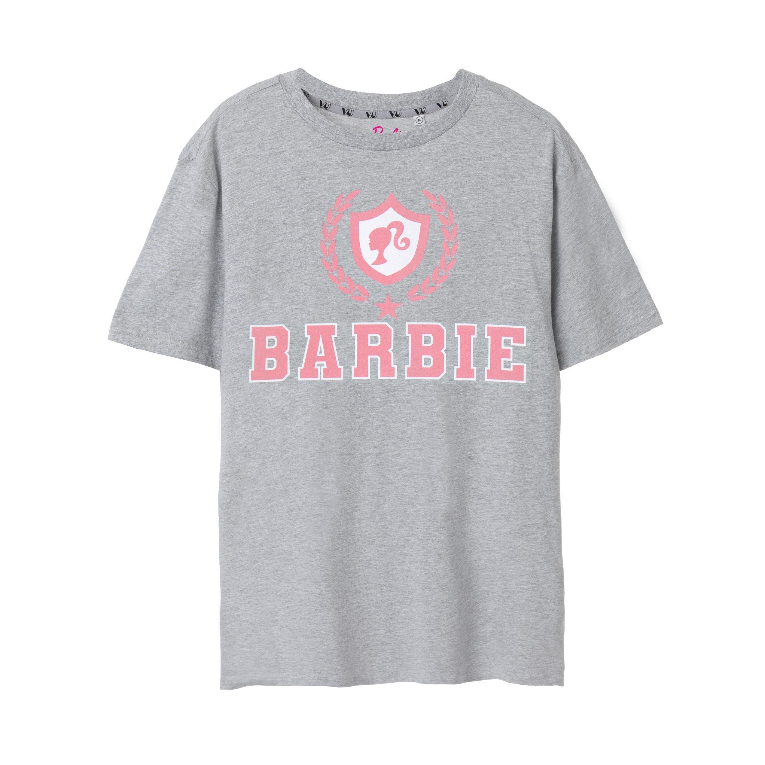 Barbie Womens/Ladies Collegiate Logo T-Shirt (Grey Marl) (L)