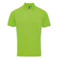 Premier Mens Coolchecker Pique Polo Shirt (Neon Green) (M)