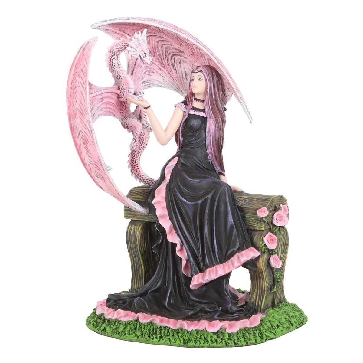 Anne Stokes Elegant Dragon Figurine (Pink/Black/Green) (One Size)