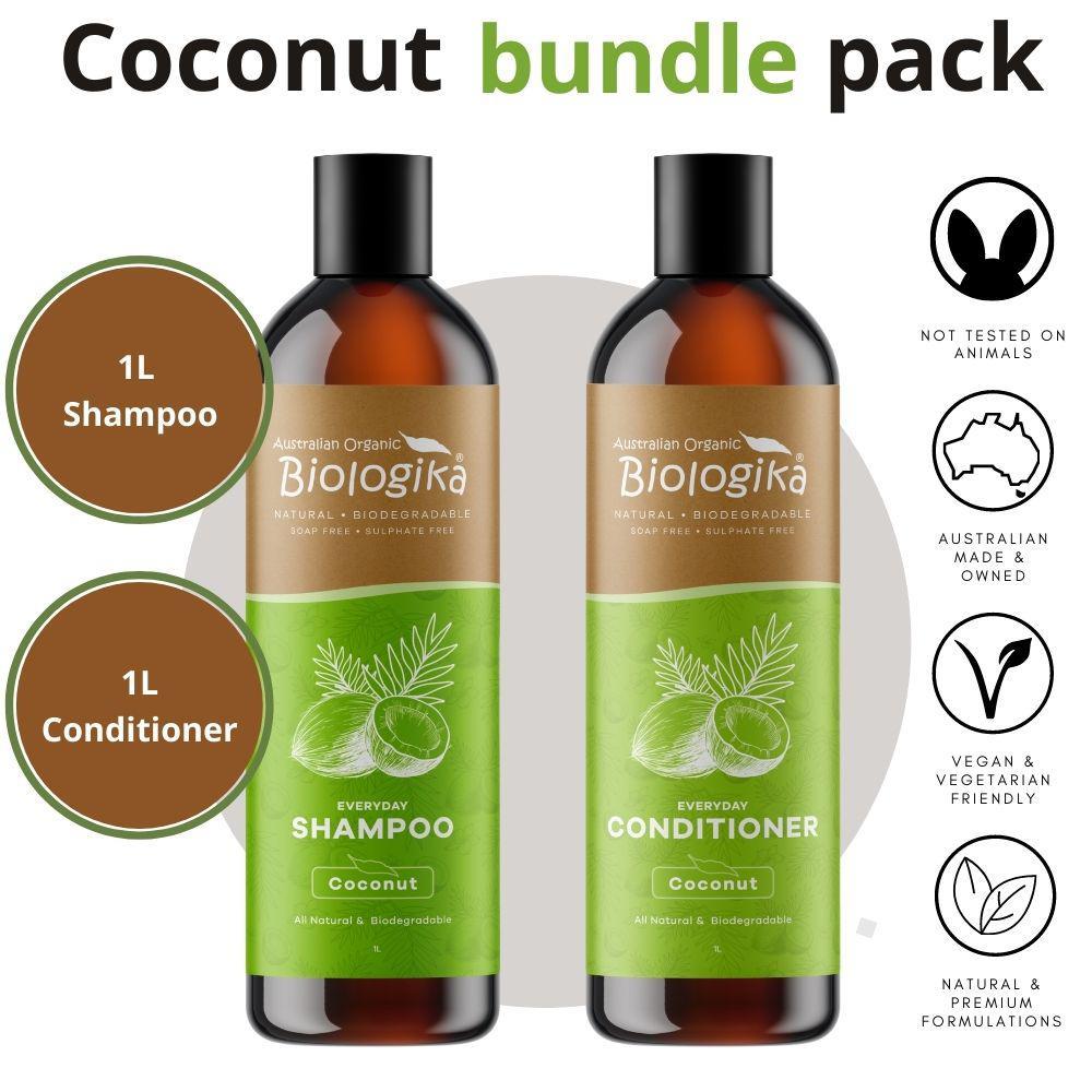 Biologika Coconut Shampoo/Conditioner Bundle Pack - 1L - All Hair Types