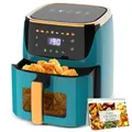 Advwin 8L Air Fryer, Plus Digital Air Fryer, Oil-Less Healthy Electric Cooker, 8 Preset Set & LED Touch Digital Screen Kitchen Oven | 1500W Dark Green Air Fryer | Electronic Recipe