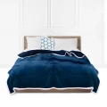 SOGA Navy Blue Throw Blanket Warm Cozy Double Sided Thick Flannel Coverlet Fleece Bed Sofa Comforter