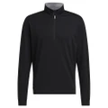 Adidas Mens Elevated Quarter Zip Sweatshirt (Black) (XXL)