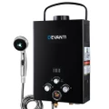 DEVANTi Portable Gas Water Heater Hot Shower Camping LPG Outdoor Instant 4WD