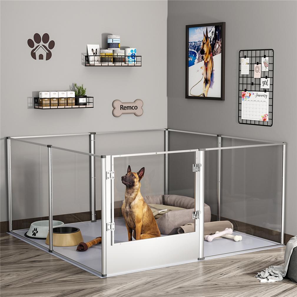 130CM Larger Acrylic Dog Playpens Safe Whelping Enclosed Box Dog Kennel House