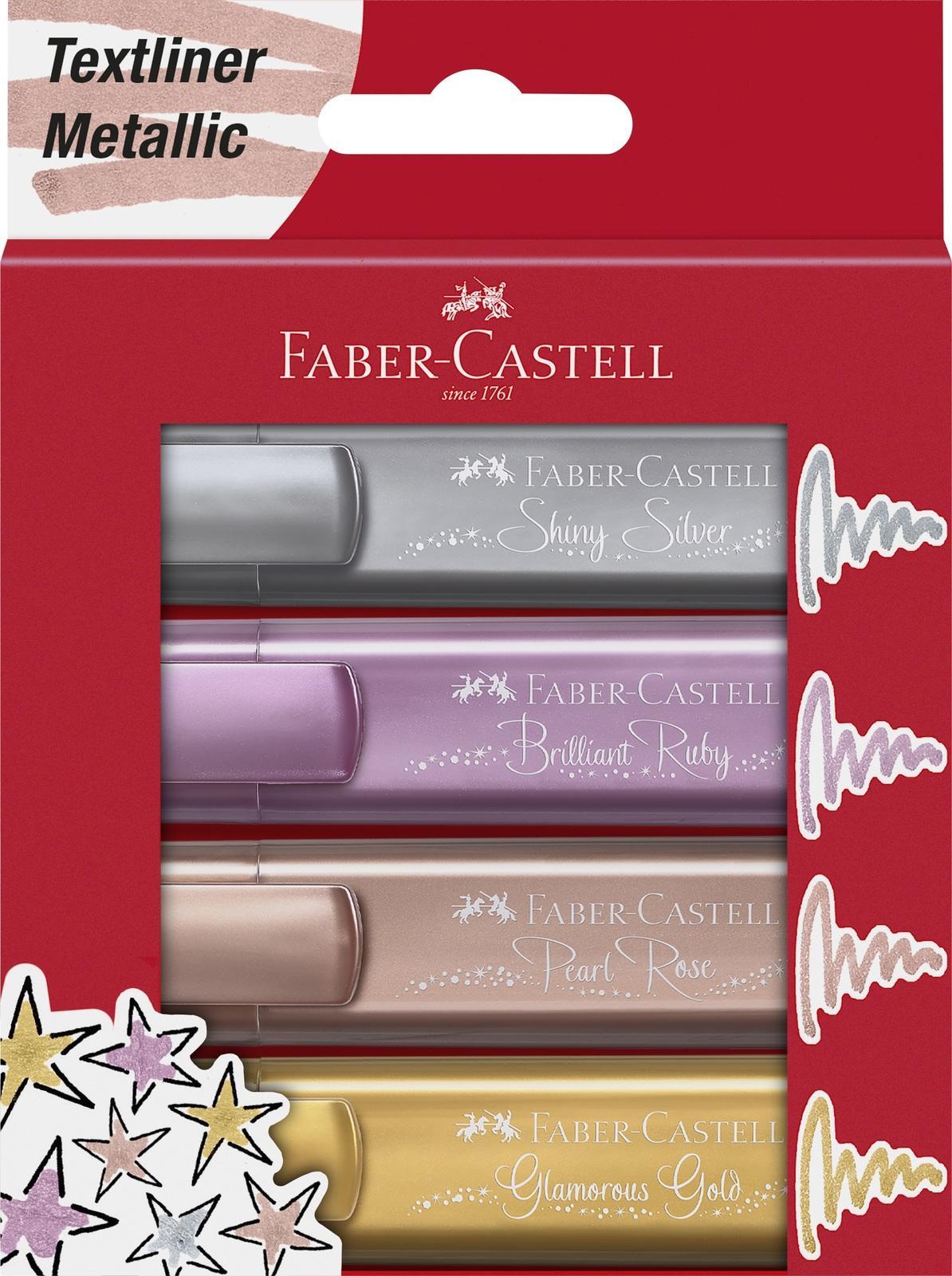 Faber-Castell: Textliner-46 Highlighter - Metallic Colours (Pack of 4)