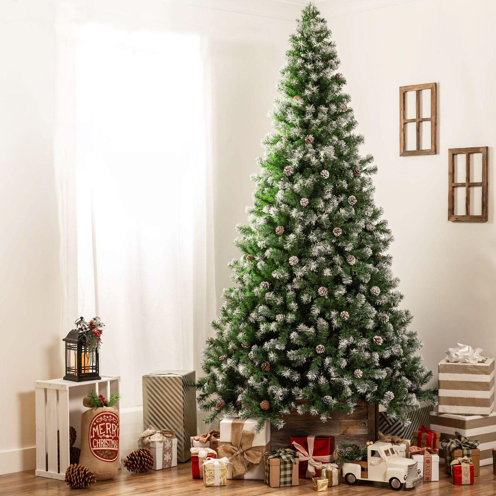 Festiva Christmas Tree 2.25m Snow Snowy Xmas Trees Pre-Decorated Decorations Home Decor 1400 Tips