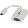 StarTech.com USB C to VGA Adapter with 60W Power Delivery Pass-Through - 1080p USB Type-C to VGA Video Converter w/ Charging - White - 1 x 24-pin USB