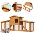 Advwin Rabbit Hutch Chicken Coop Large Pet Cage 204*35*85cm (Brown)