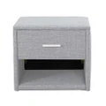 Nicole Fabric Bedside Table with LED light