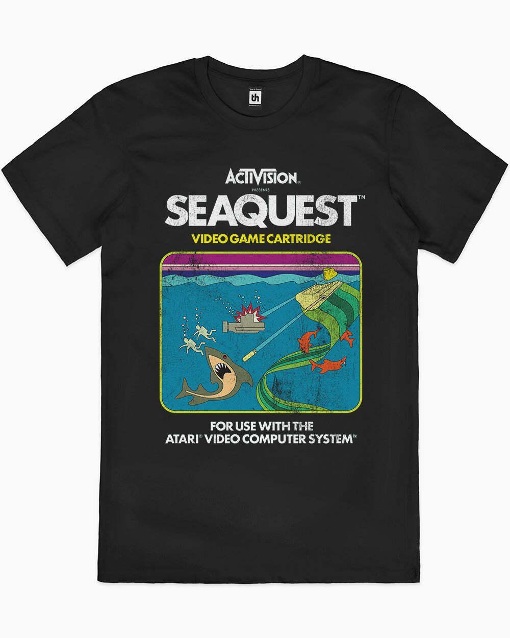 Activision Retro Game Seaquest 80s Gamer Cotton T-Shirt Unisex Tee Black