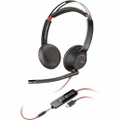 Poly Blackwire C5220 Wired On-ear, Over-the-head Stereo Headset - Black - Binaural - Supra-aural - 20 Hz to 20 kHz - Noise Cancelling Microphone - C