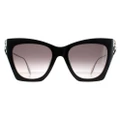 Alexander McQueen Sunglasses AM0375S 001 Black Silver Grey Gradient
