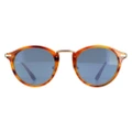 Persol Sunglasses PO3166S 960/56 Striped Brown Light Blue
