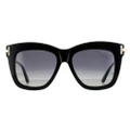 Tom Ford Sunglasses Dasha FT0822 01D Shiny Black Smoke Gradient Polarized