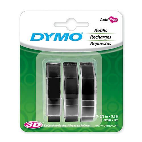 Dymo Embossing Tape Label 9mmx3m (3pk) - Black