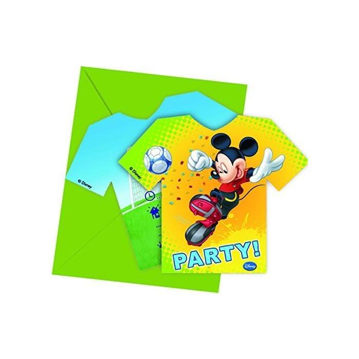 Disney Football Mickey Mouse Invitations (Pack of 6) (Multicoloured) (One Size)