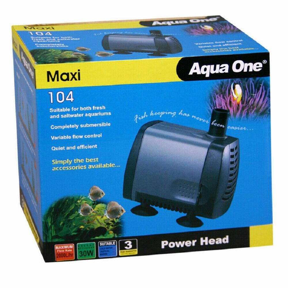 Aqua One 11324 Maxi 104 Powerhead 2000L/H 2m 500L Hydroponics Water Pump