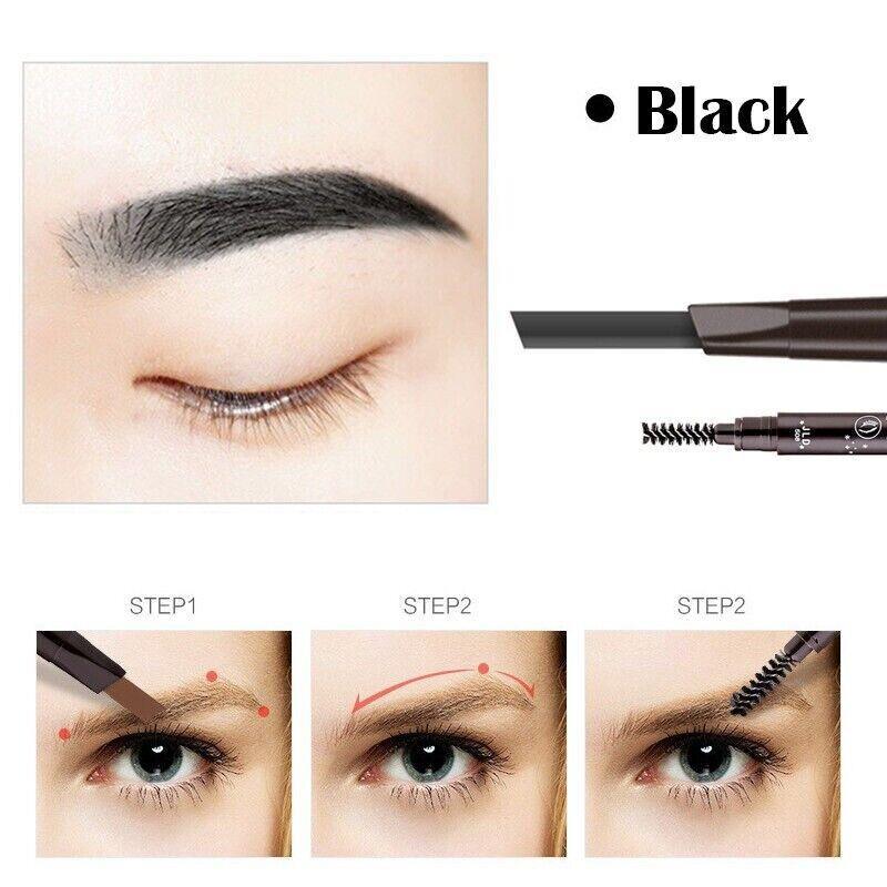 Waterproof Eyebrow Pencil Eye Brow Eyeliner Pen With Brush Makeup Cosmetic Black