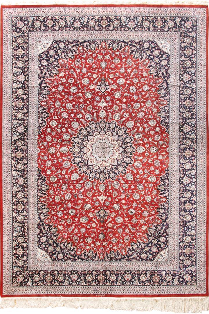 Kum Signed Medallion Hand Knotted Silk Rug 350x250 by Cyrus Rugs