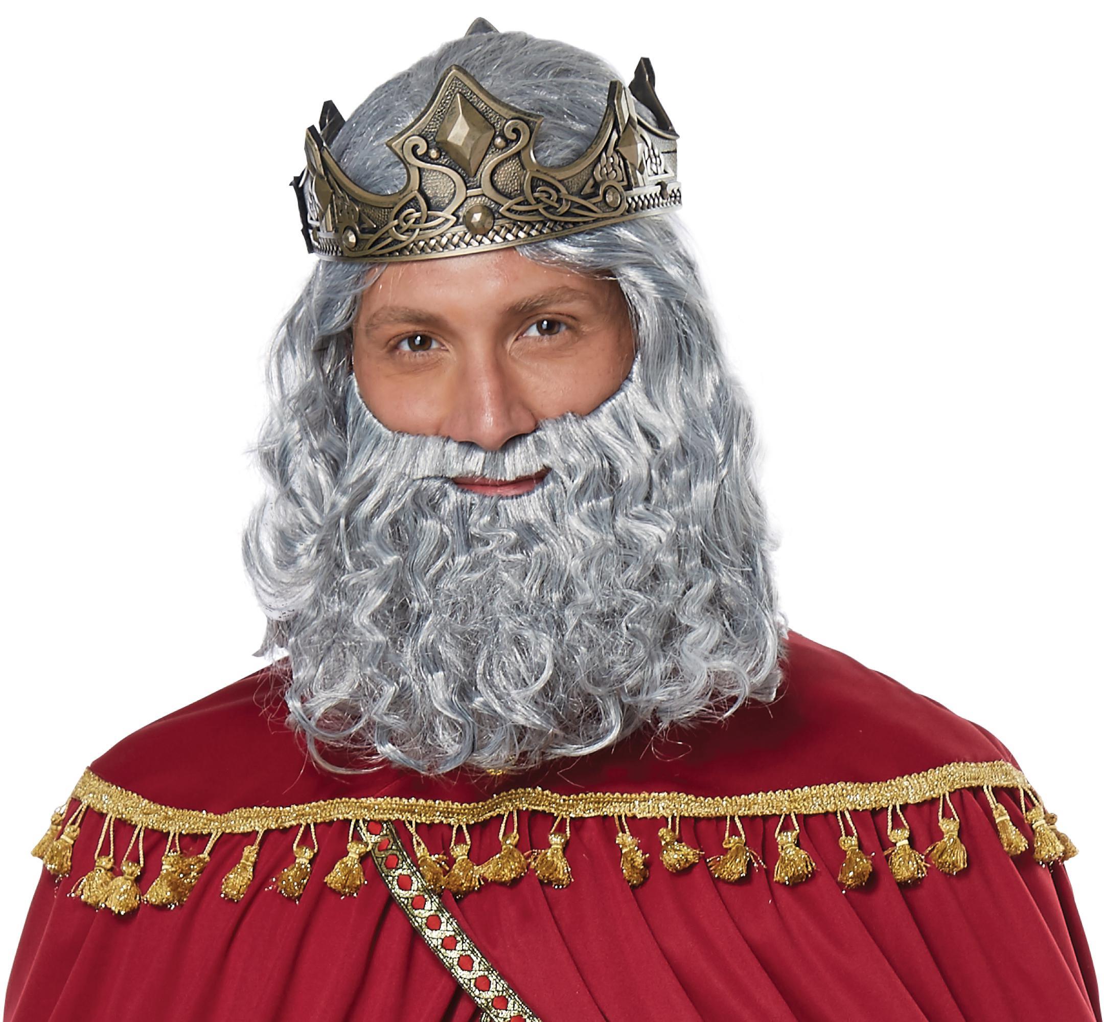Biblical King Moses Wise Man Christmas Easter Mens Costume Wig Moustache Beard