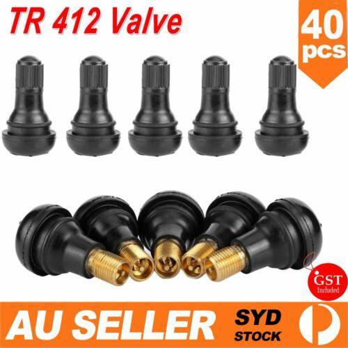 40x Car Auto TR 412 Snap In Tyre (Tire) Valve Rubber Tubeless Short Valve Stems
