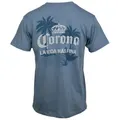 Corona Extra La Vida Mas Fina Palm Trees Front and Back Print T-Shirt Medium