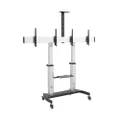 Dual Screen Aluminum Height-Adjustable TV Cart for 37'-60' Screens, up to 50kg