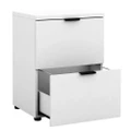 Ravee 2-Drawer Filing Cabinet Office Shelves Storage Cupboard - White