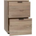 Ravee 2-Drawer Filing Cabinet Office Shelves Storage Cupboard - Light Sonoma Oak