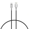 Cygnett Armoured USB-C to USB-A (2.0) Cable (1M) - Black(CY2681PCUSA),Braided,Samsung Galaxy,Apple iPhone,iPad,MacBook,Google,OPPO,Nokia,5 Yr. WTY.