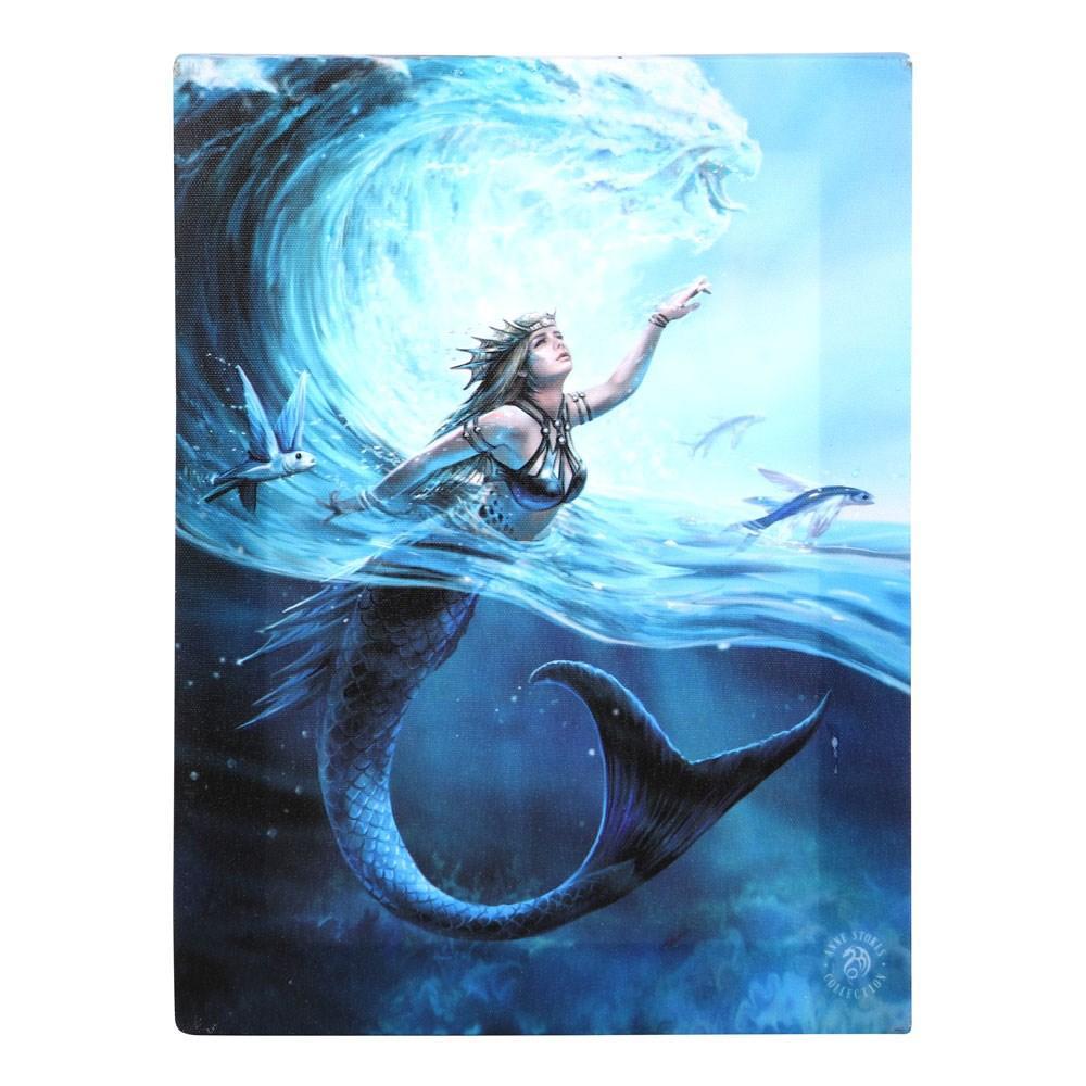 Anne Stokes Water Elemental Sorceress Canvas Plaque (Blue) (One Size)