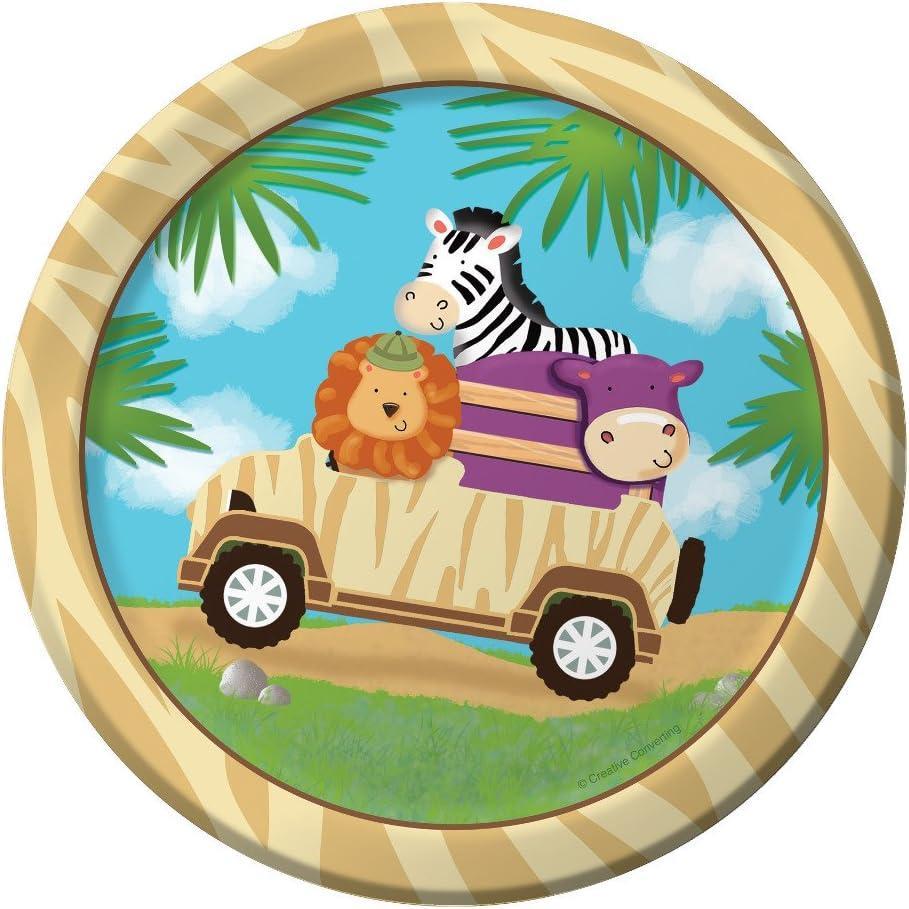 Creative Party Safari Adventure Disposable Plates (Pack of 8) (Multicoloured) (One Size)