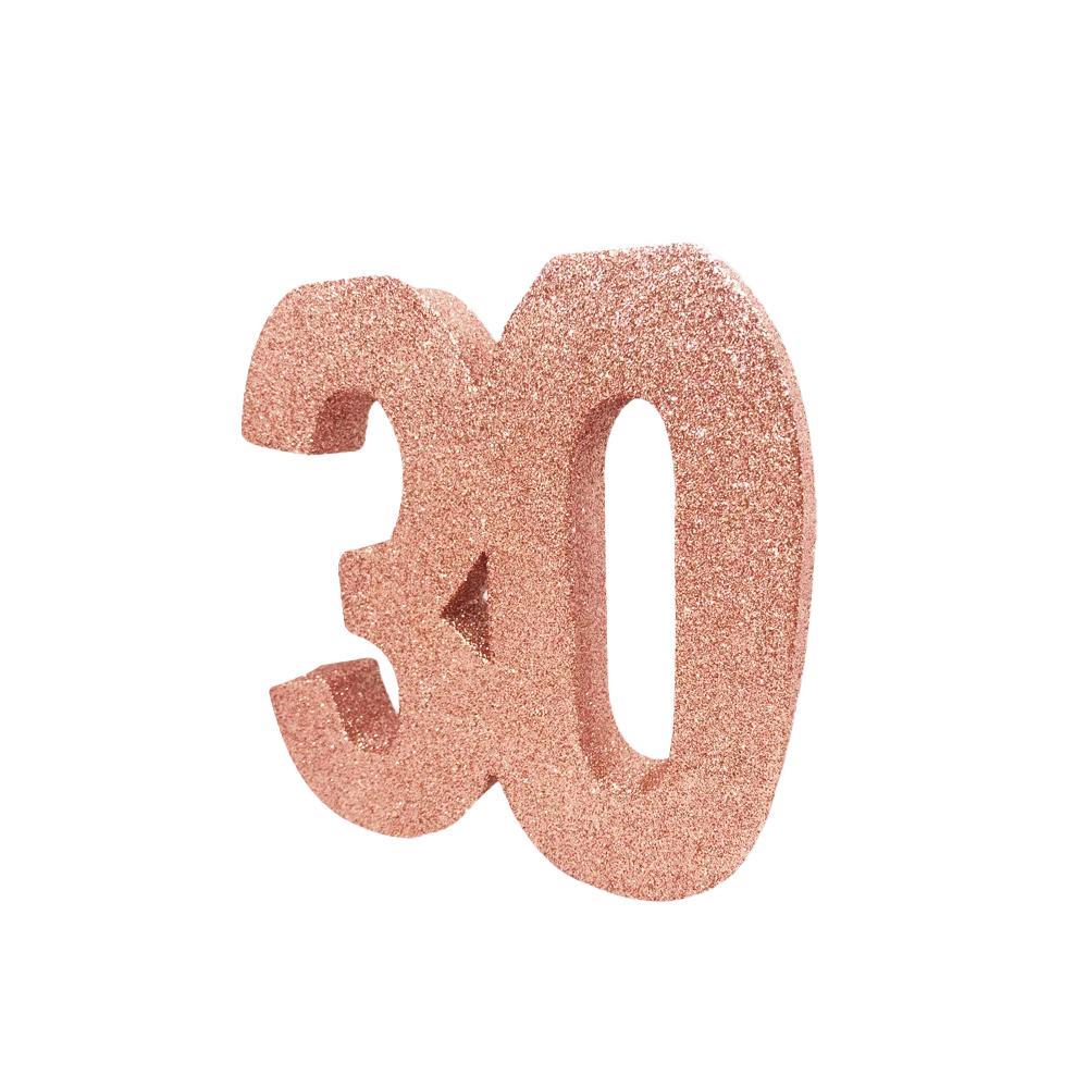 Creative Party Number 30 Glitter Table Decoration (Rose Gold) (One Size)