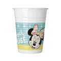 Disney Plastic Tropical Minnie Mouse Disposable Cup (Pack of 8) (White/Blue/Yellow) (One Size)