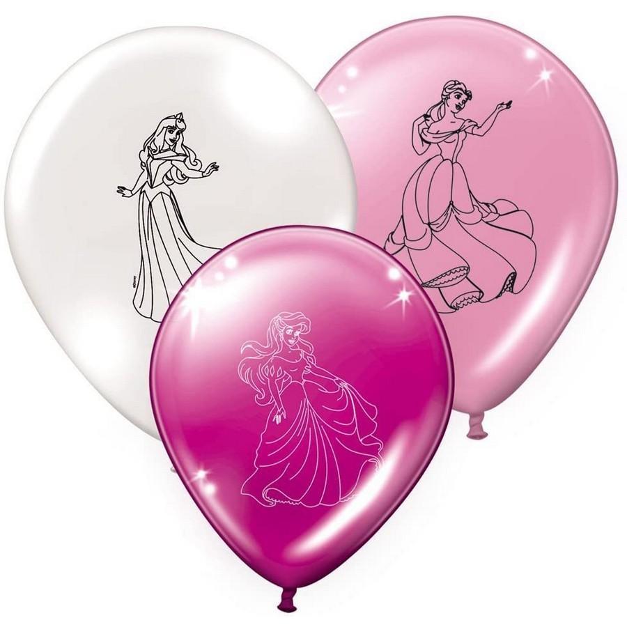 Disney Princess Latex Characters Balloons (Pack of 8) (White/Pink) (One Size)