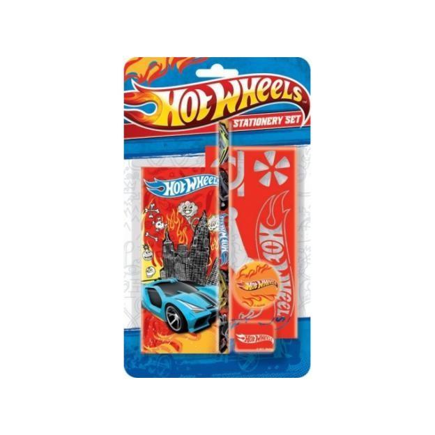 Hot Wheels Logo Stationery Set (Red/Yellow/Blue) (One Size)