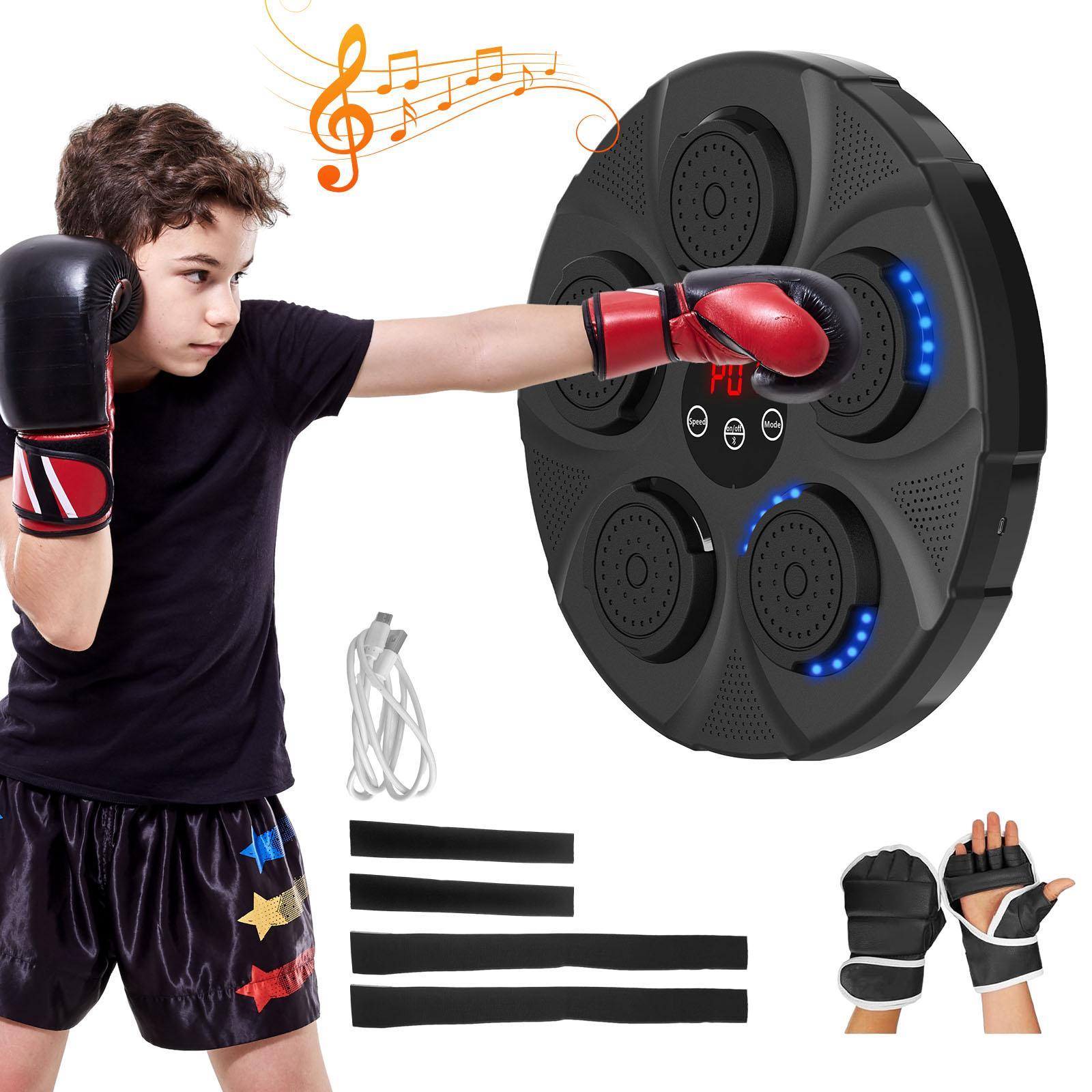 ADVWIN Boxing Training Machine, Wall Mounted Boxing Machine for Kids and Adults, Music Boxing Target w/Adjustable Light Speed for Reaction Strength Exercise