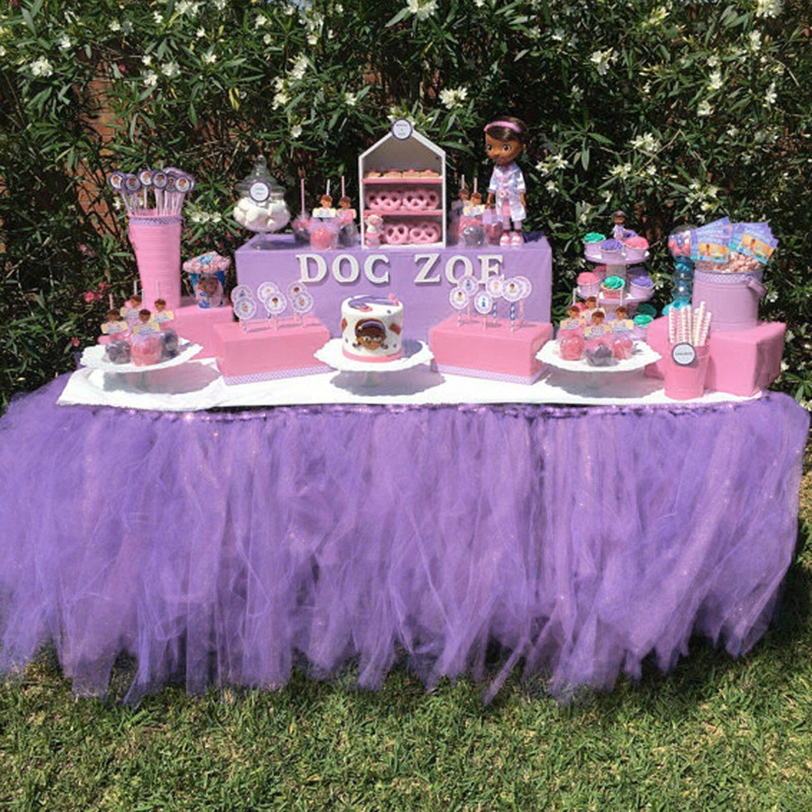 Light Purple Tulle TUTU Table Skirt Cover Birthday Wedding Party Baby Shower Dec