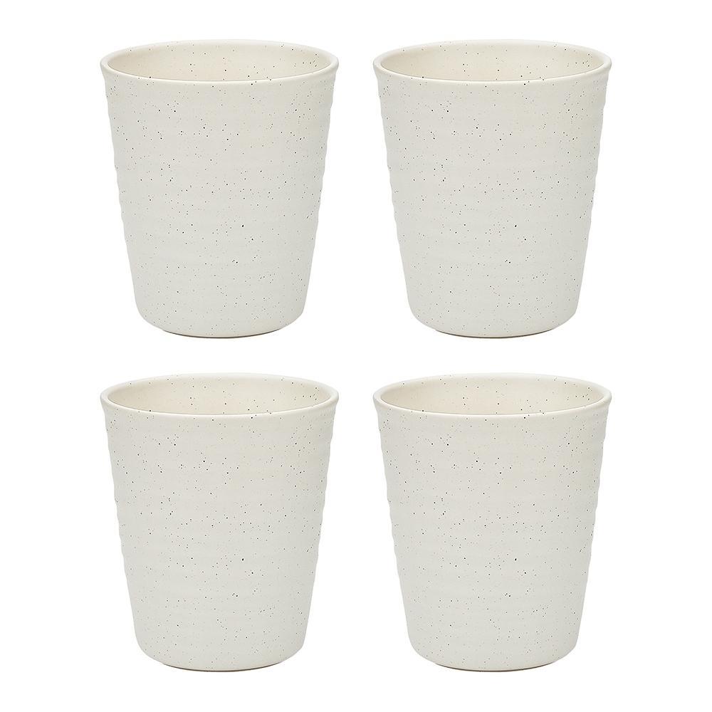 4pc Ecology Ottawa Stoneware Latte/Coffee Drinking Cups Calico Cream Set 250ml