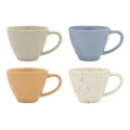 4pc Ecology Speckle Stoneware Drinking Tea/Coffee Mugs Assorted Colours 380ml