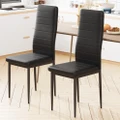 Advwin Dining Chairs Set of 2 Kitchen Chair Reading Seating PVC Black