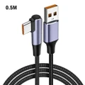 90 Degree Data Line Right Angle PD 100W Fast Charging USB to USB Type C Cable